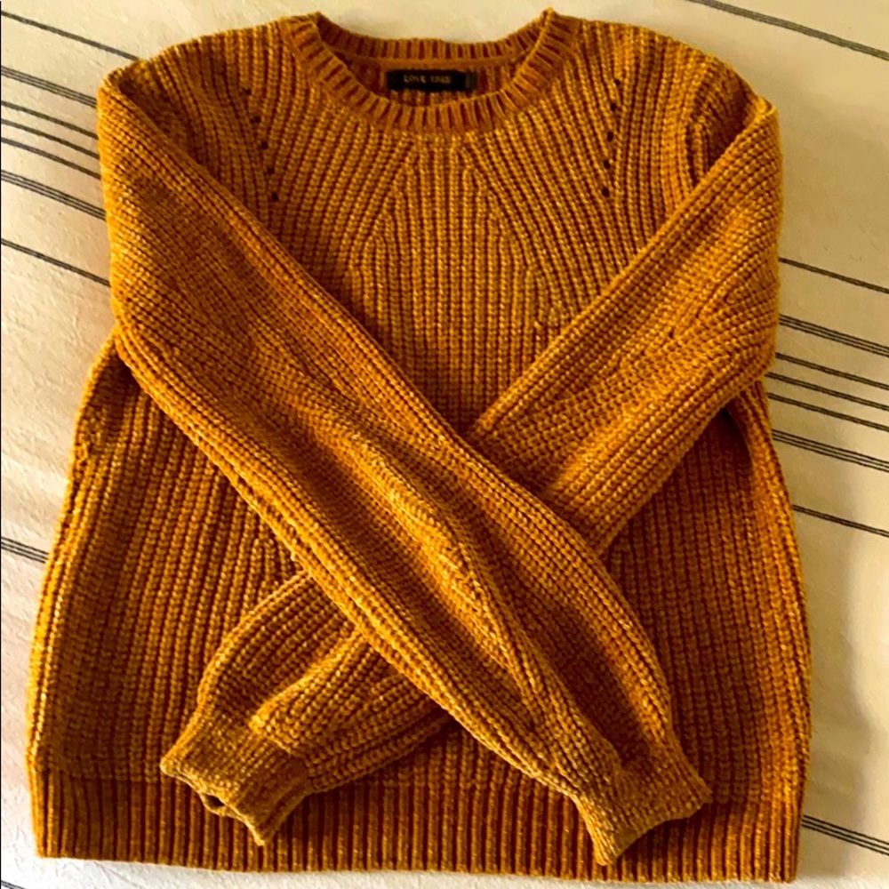 Gold corded velvet sweater